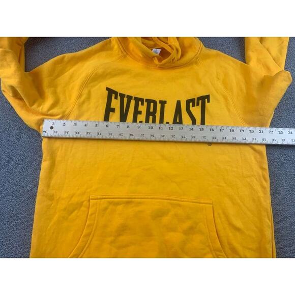 Everlast Hoodie Men M Yellow Boxing Gloves Graphic Back Print AS Colour Pullover - Picture 6 of 8